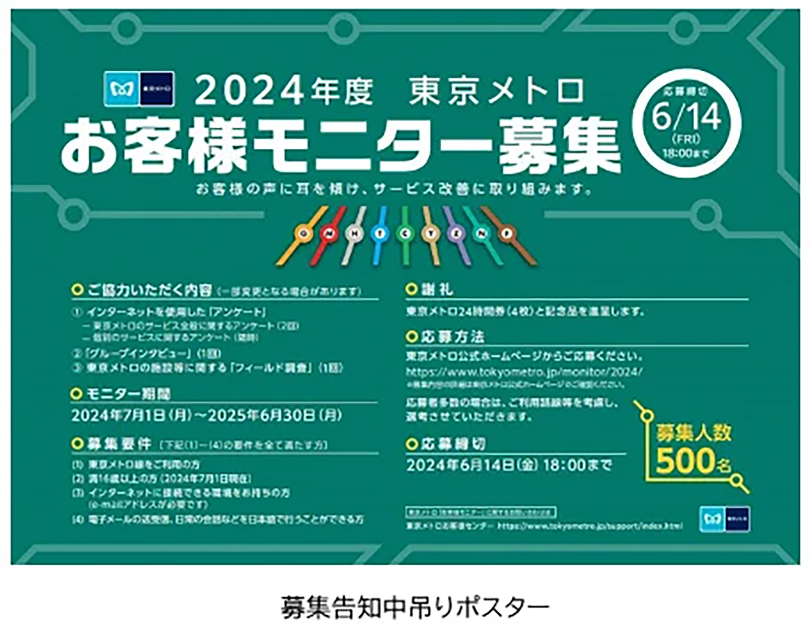 東京メトロ、2024年度「お客様モニター」を500名募集 - トラベル Watch