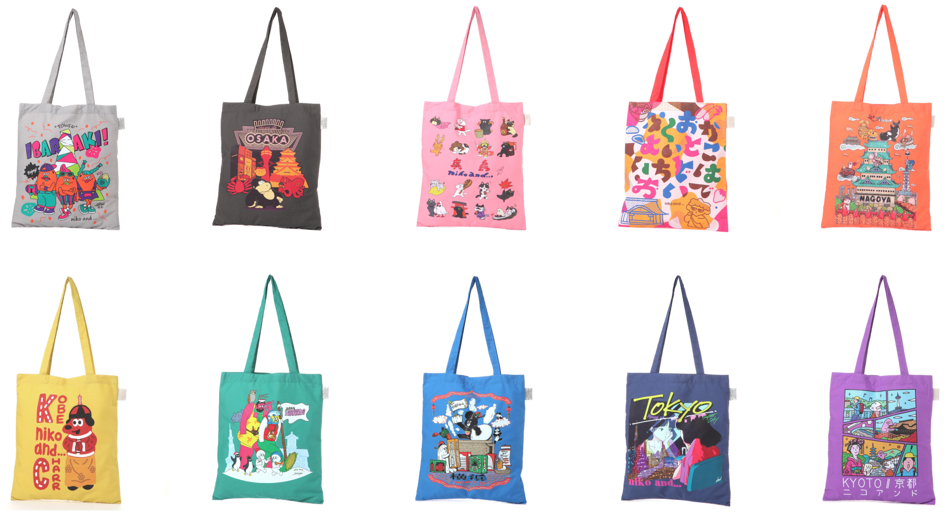 ニコアンド、ご当地限定トートバッグ発売。10都市のアーティストと
