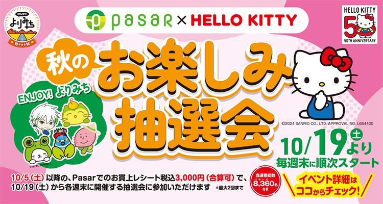 NEXCO東日本のSA/PAでハローキティと会える抽選会。ピューロランド