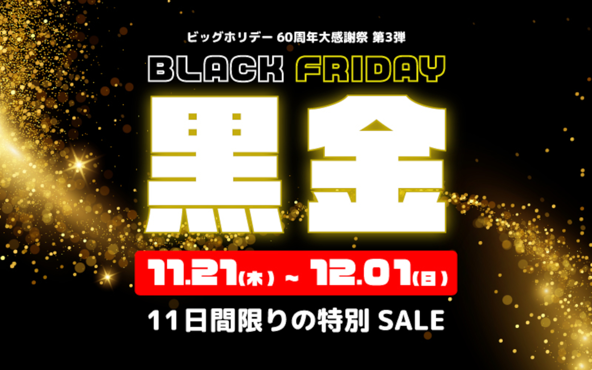 ビッグホリデー、冬の国内旅行が最大2万円引き「ブラックフライデー黒