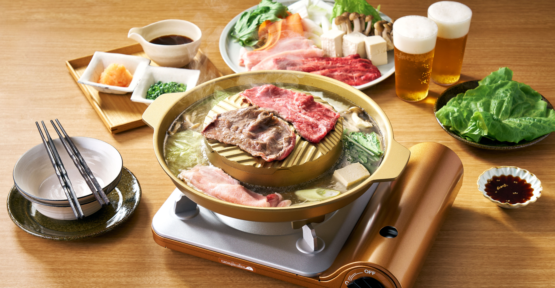 イワタニ、カセットこんろ専用プレート「よくばり鍋」。煮込み・焼きを