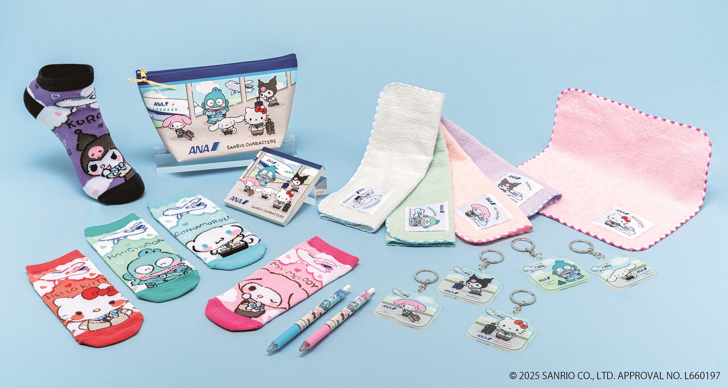 ANA×サンリオキャラクターズ」コラボグッズ、空港ショップで販売