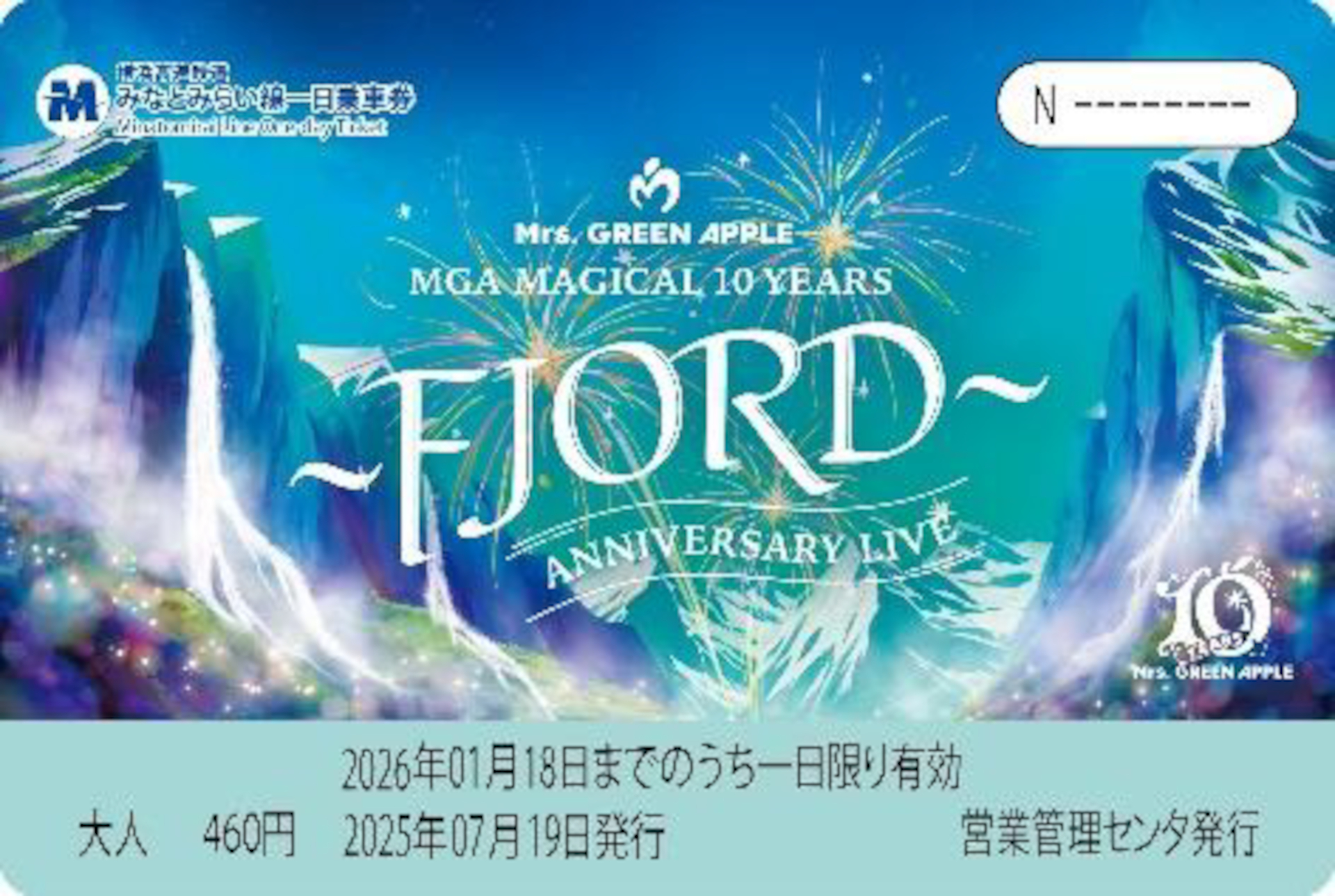 横浜みなとみらい線、Mrs. GREEN APPLE「オリジナル台紙付き一日乗車券