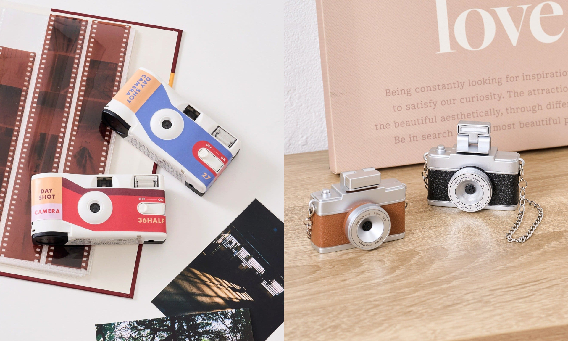 3COINS スリーズ　トイカメラ　セット スリーコインズ ミニトイカメラ 4色セット 3COINSよりフラッシュ機能