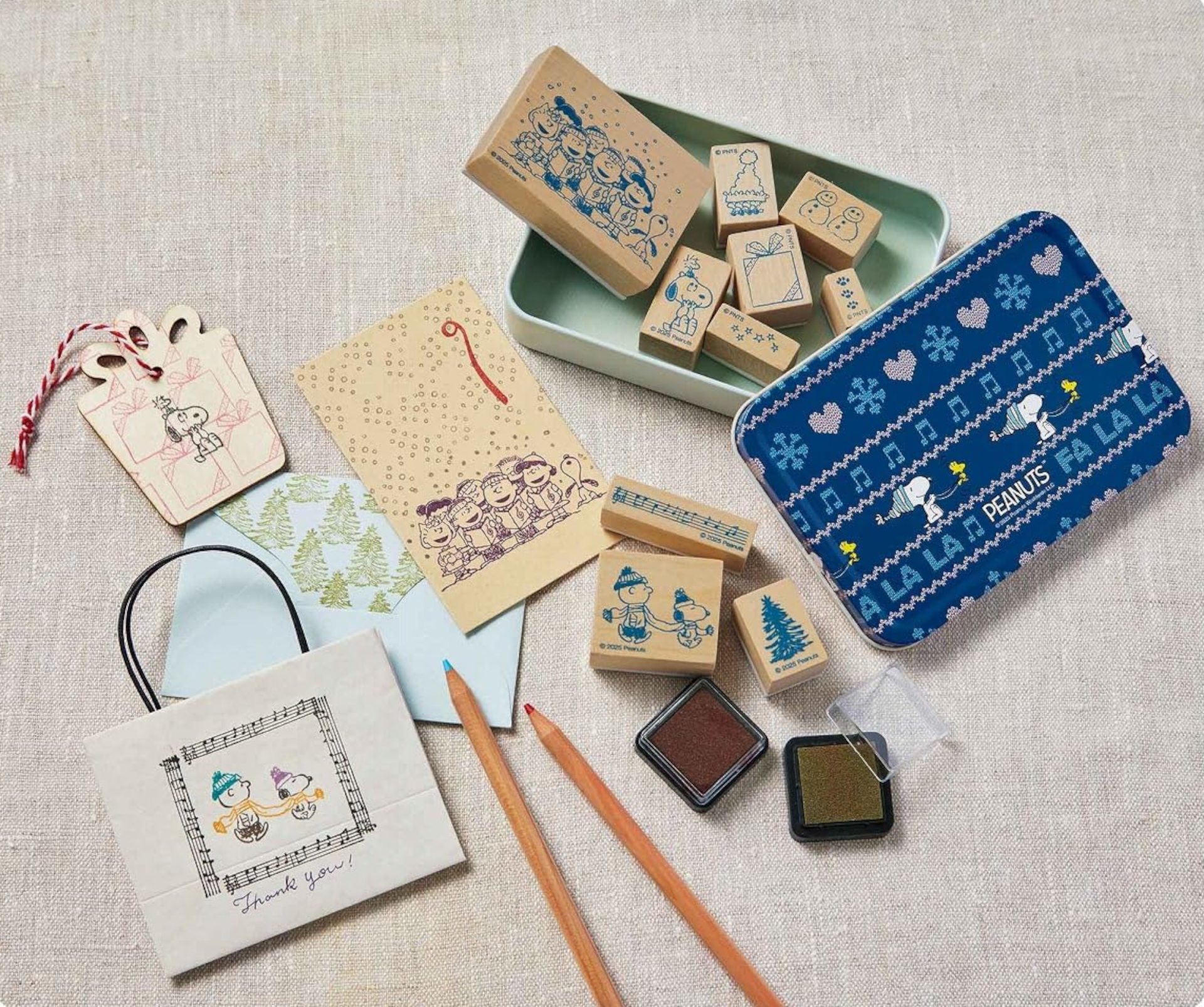 スヌーピー スタンプセット 10個　使用品 付録は「スヌーピー」のブリキ缶入りスタンプセット。ギフトや手帳も