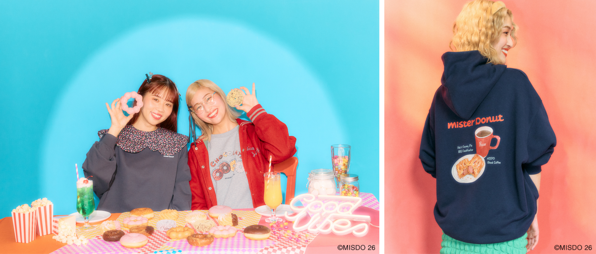 ミスタードーナツ×LEPSIM、ドーナツモチーフのアパレルなどコラボ第2弾