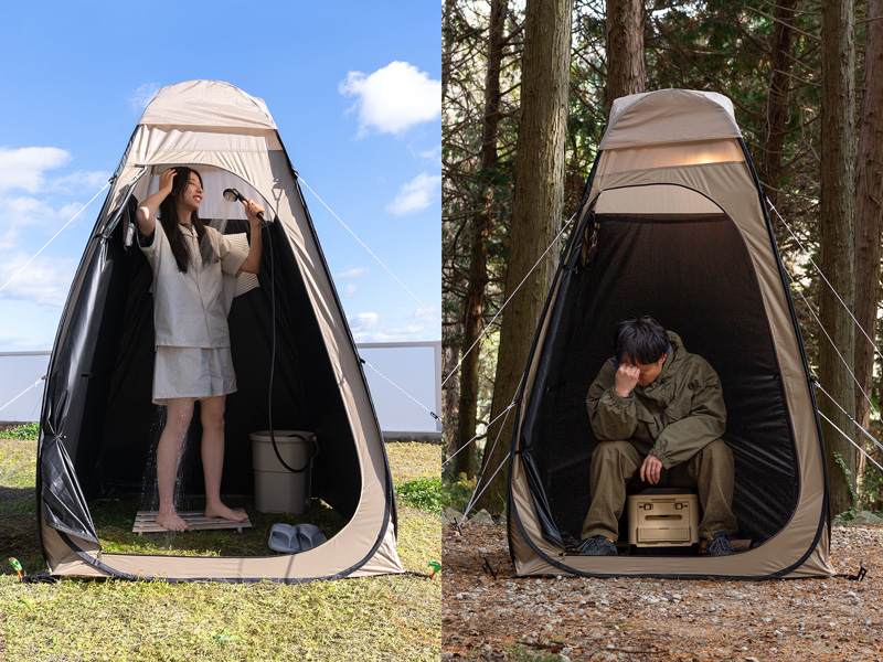 DOD、防災士監修のポータブルトイレ/シャワーと個室テント同時発売