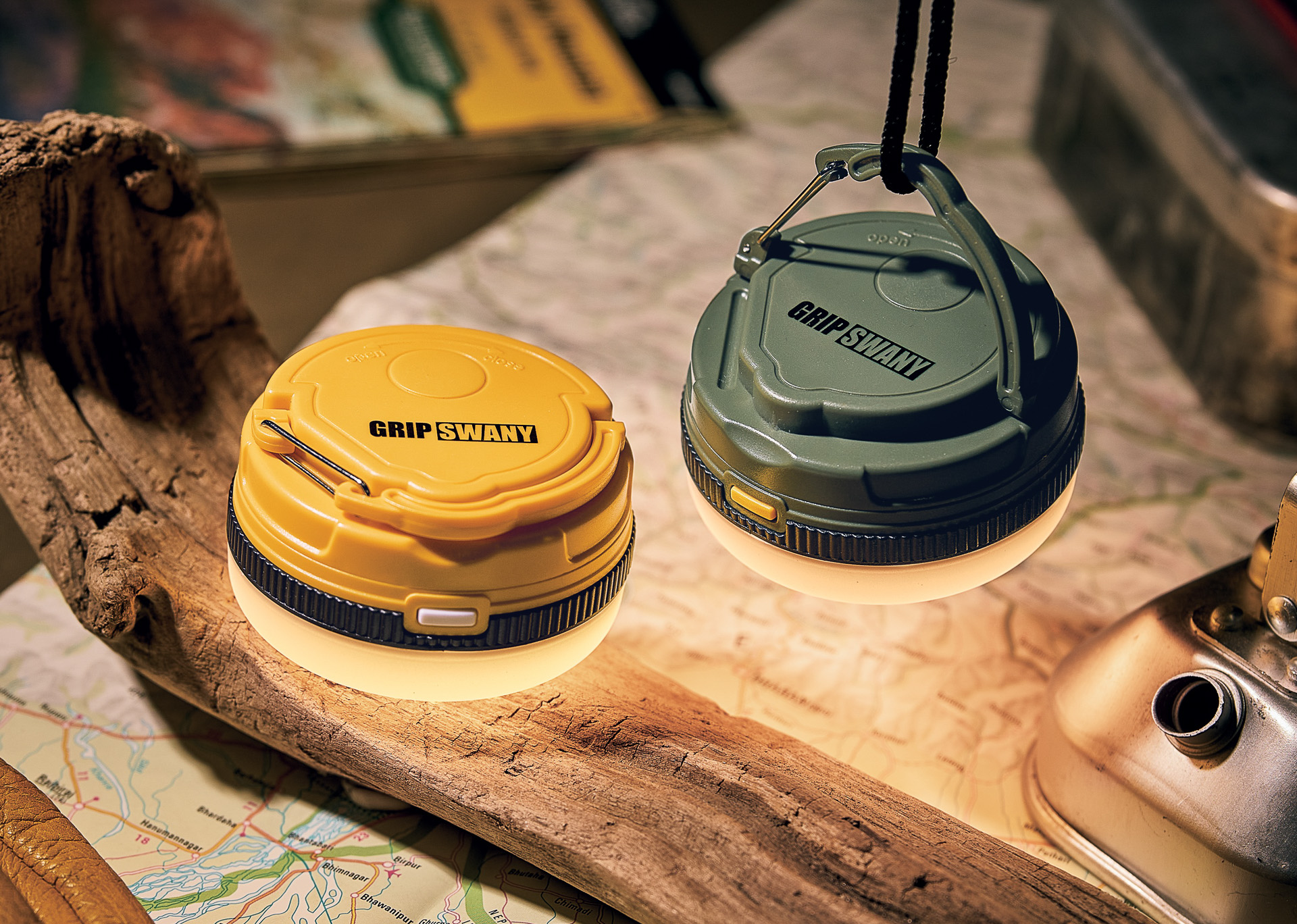 BE-PAL、3月号付録はGRIP SWANYコラボのLEDランタン。カラビナ