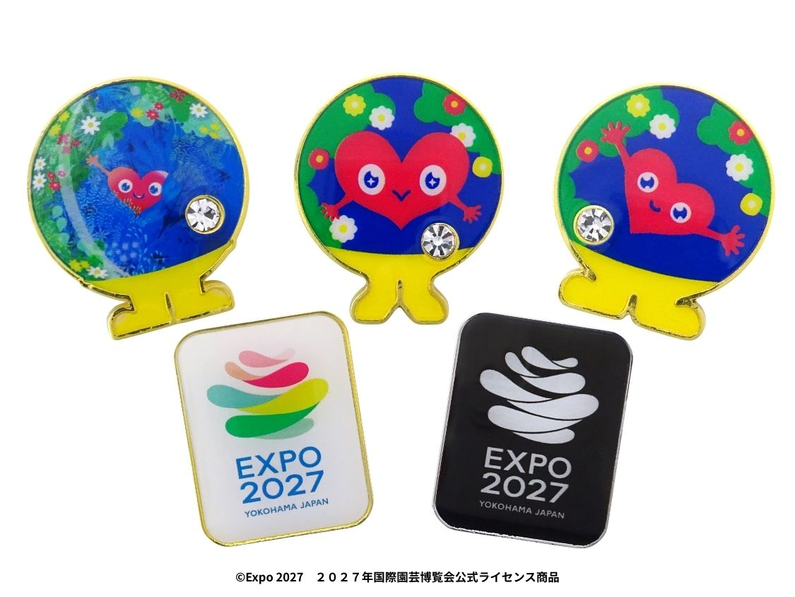 GREEN×EXPO 2027」ピンズ発売。公式ロゴとラインストーン付きトゥンク