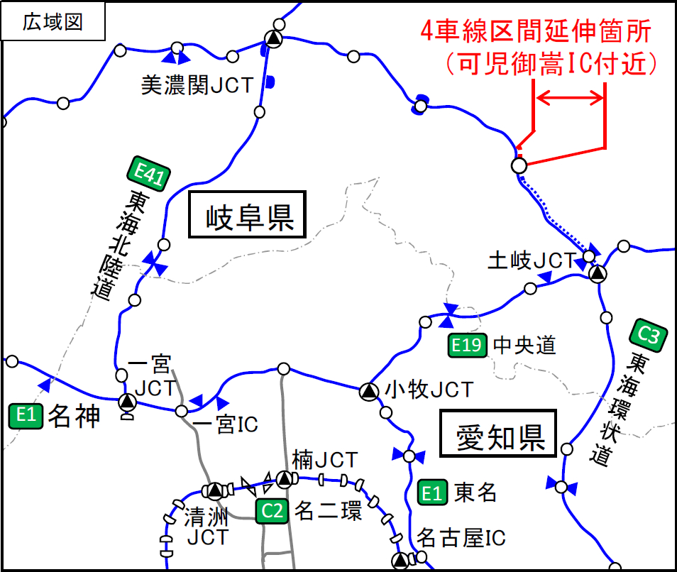 NEXCO中日本、東海環状道 可児御嵩IC付近の4車線区間を延伸。3月27日15 NEXCO中日本、東海環状道 可児御嵩IC付近の4車線区間を延伸。3月27日15