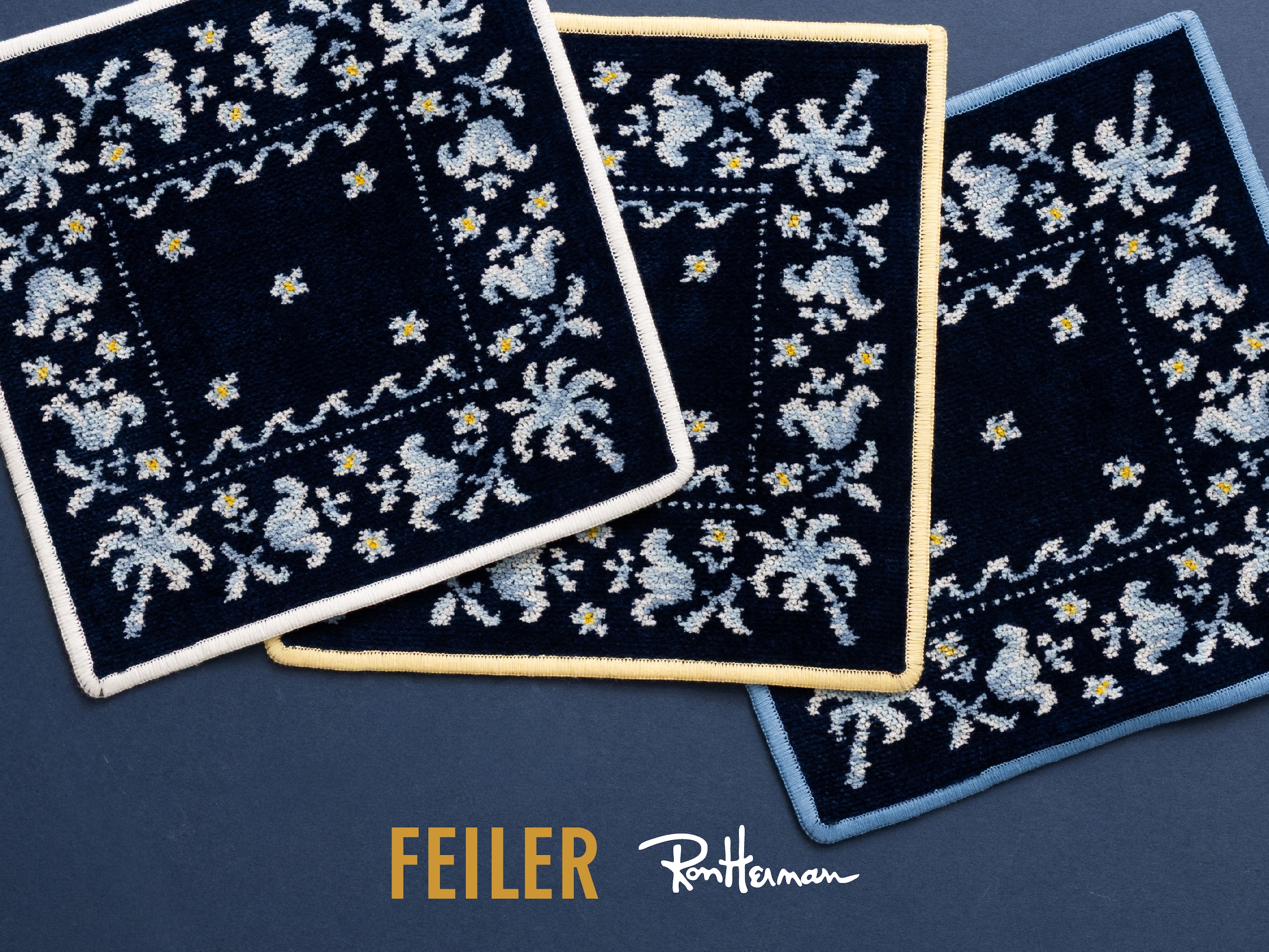 FEILER × Ron Herman☆神戸店15周年記念☆店舗限定☆イエロー ロンハーマン×フェイラー、初コラボでバンダナ柄の別注ハンカチ