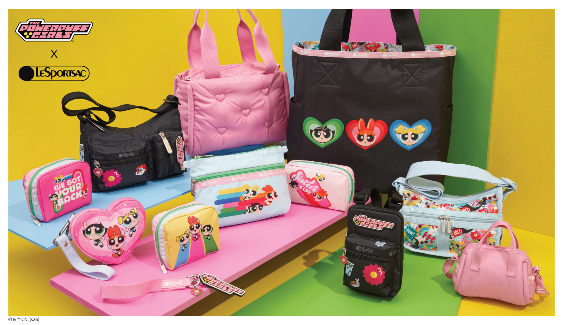 レスポートサック、本日発売「パワーパフ ガールズ」コラボ。ポーチや