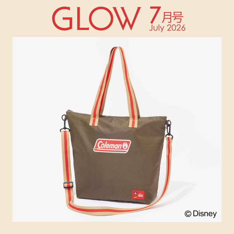 付録は「コールマン」の雨に強い撥水トート、GLOW 7月号。目隠し