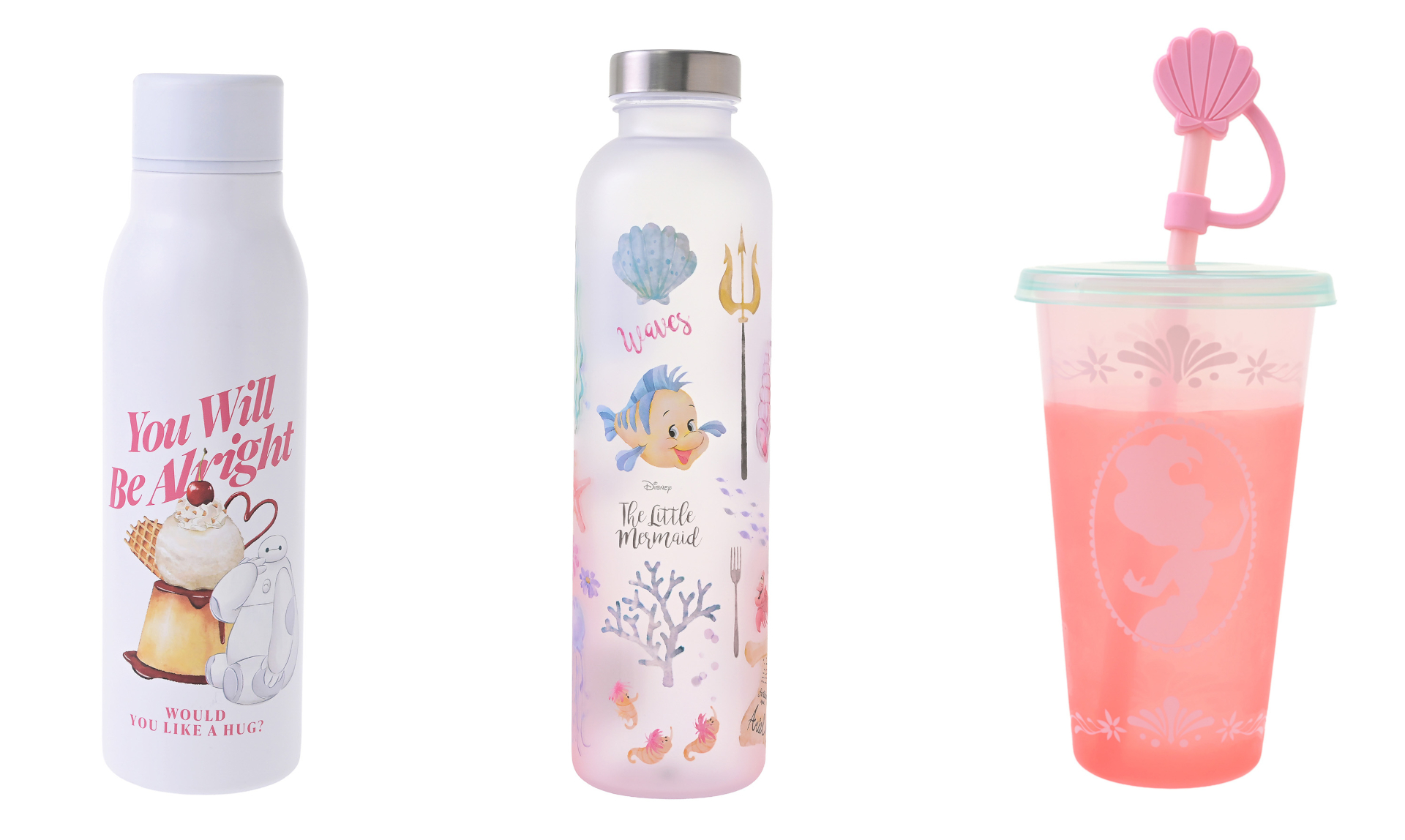 ディズニーストア、夏の水分補給ボトル発売。透け感デザインや色が