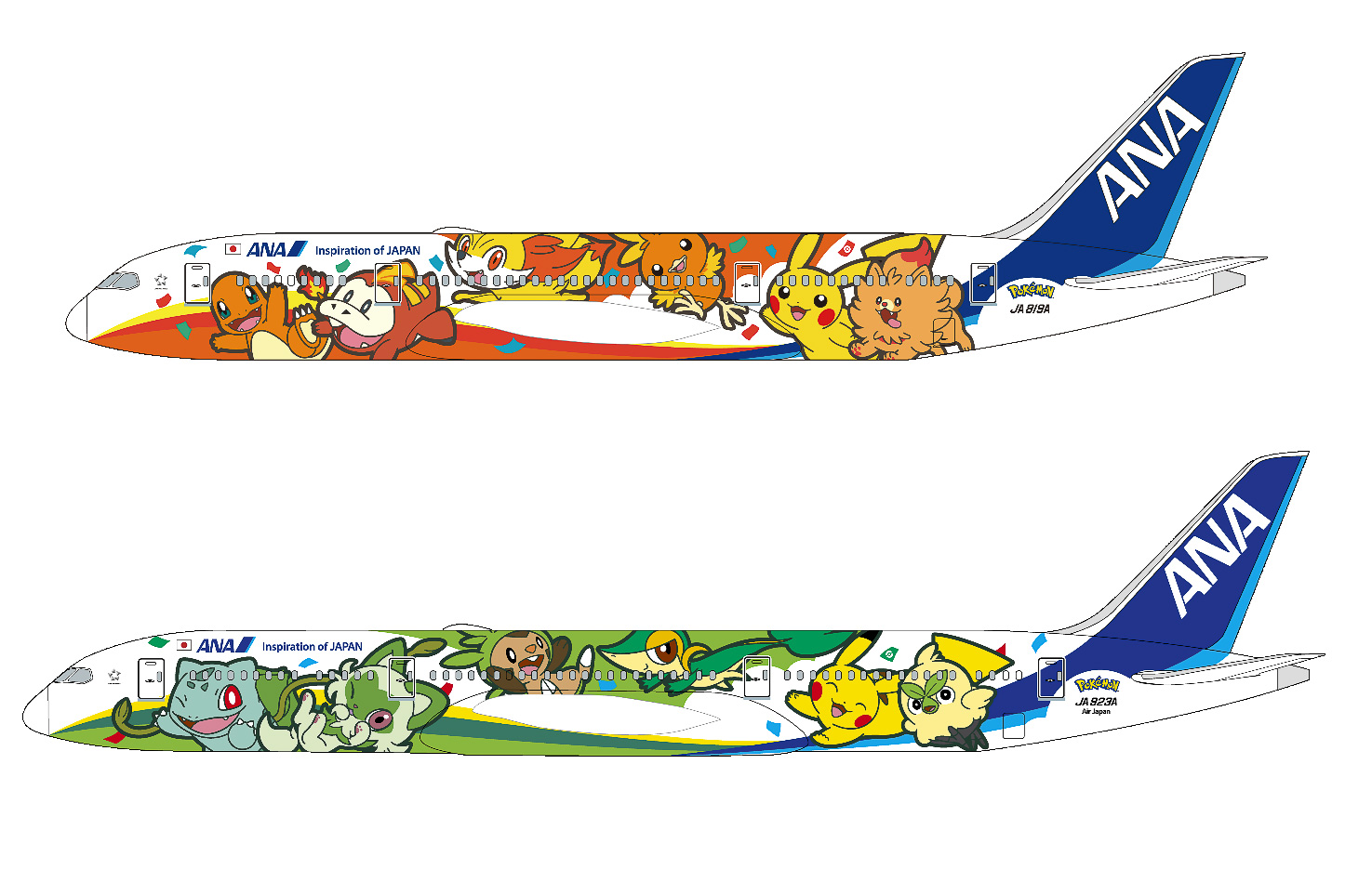ポケモン30周年で「赤・緑」がANAの特別塗装機に。ピカチュウ＋ほのお