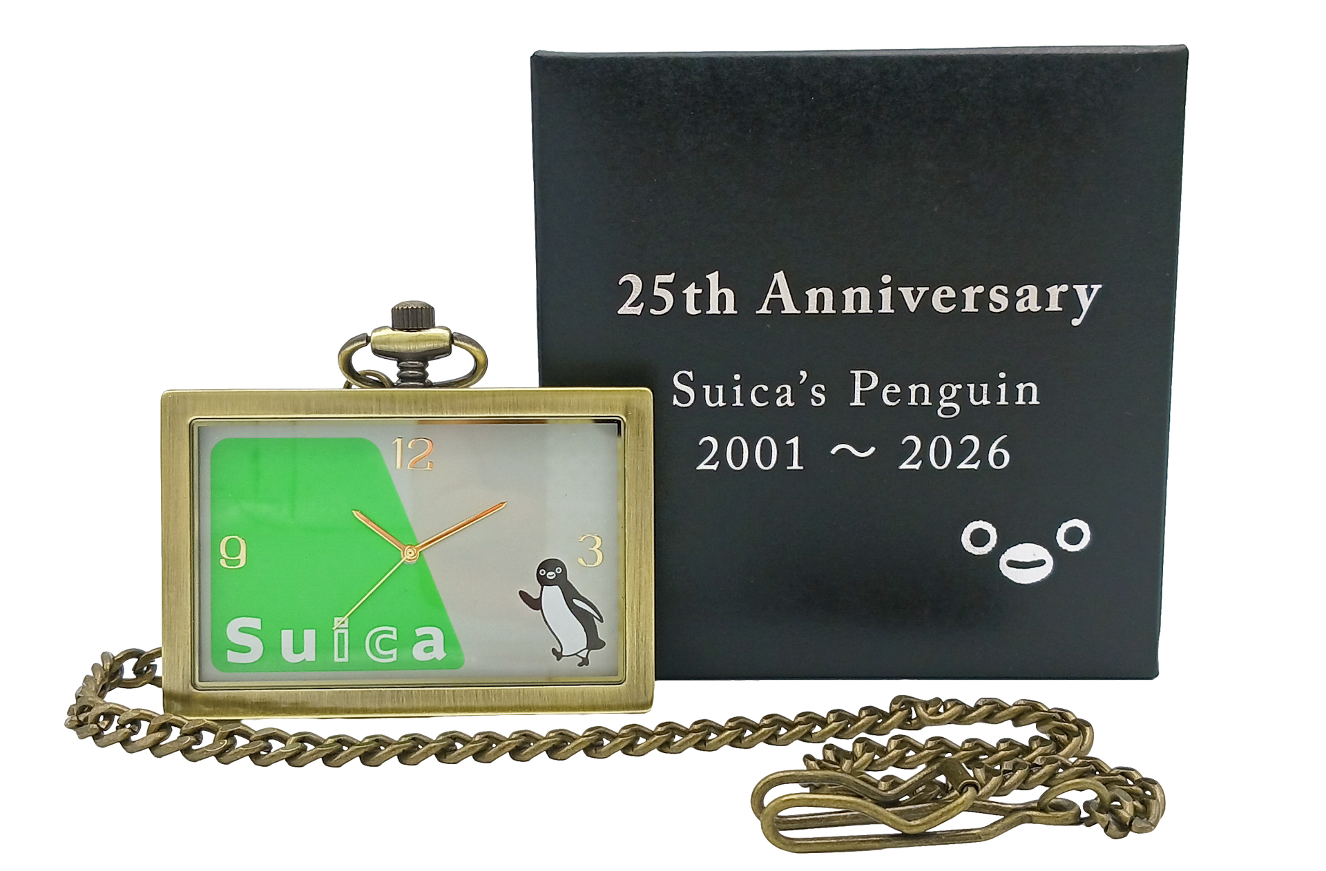 Suicaのペンギン」懐中時計シリアルナンバープレート付き。25周年と