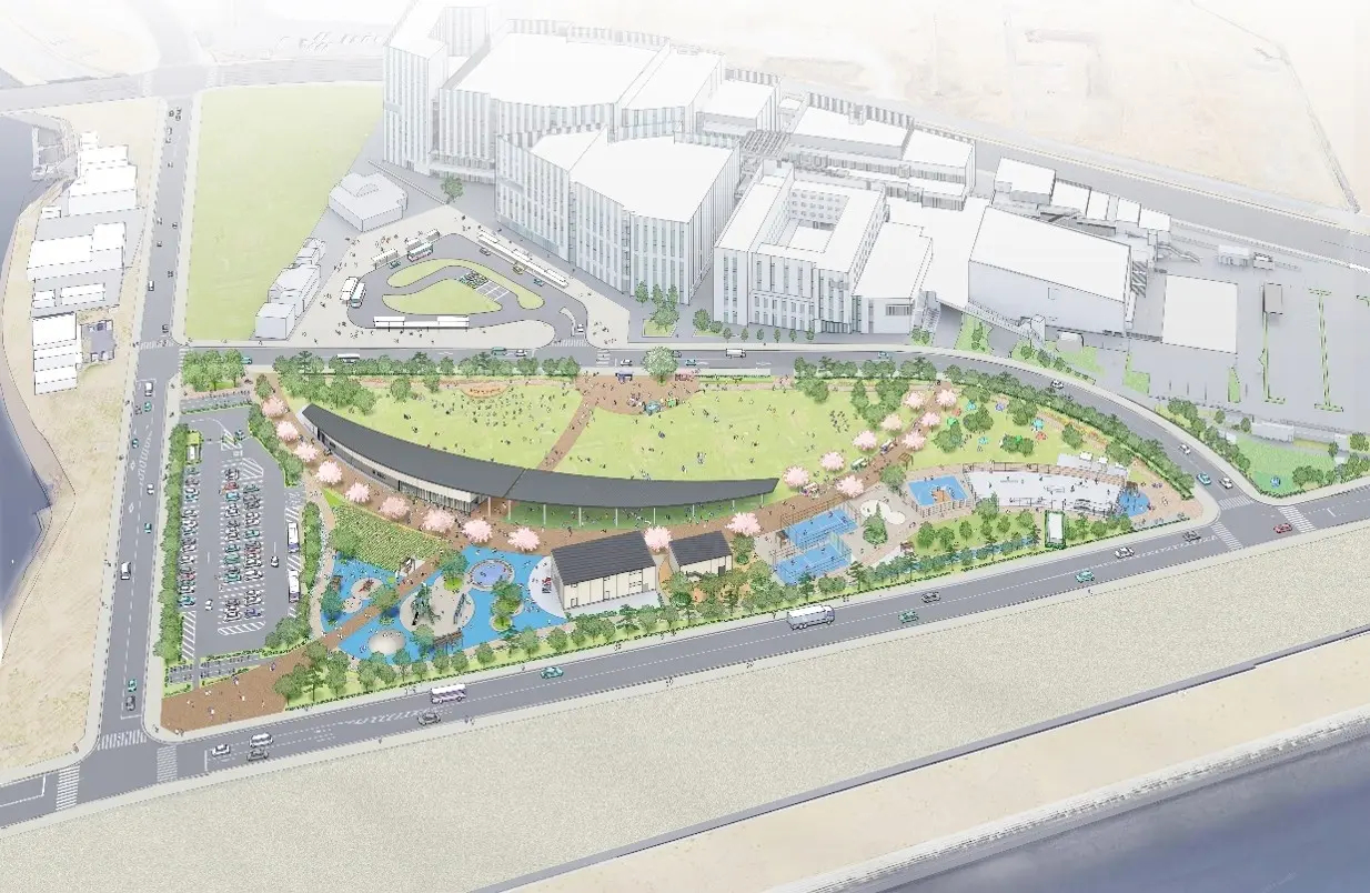 羽田空港第1 第2ターミナル　３D都市データを活用した都市模型　(透明ケース付) 羽田空港跡地に都市公園、2028年春ごろ誕生。ロボット体験施設