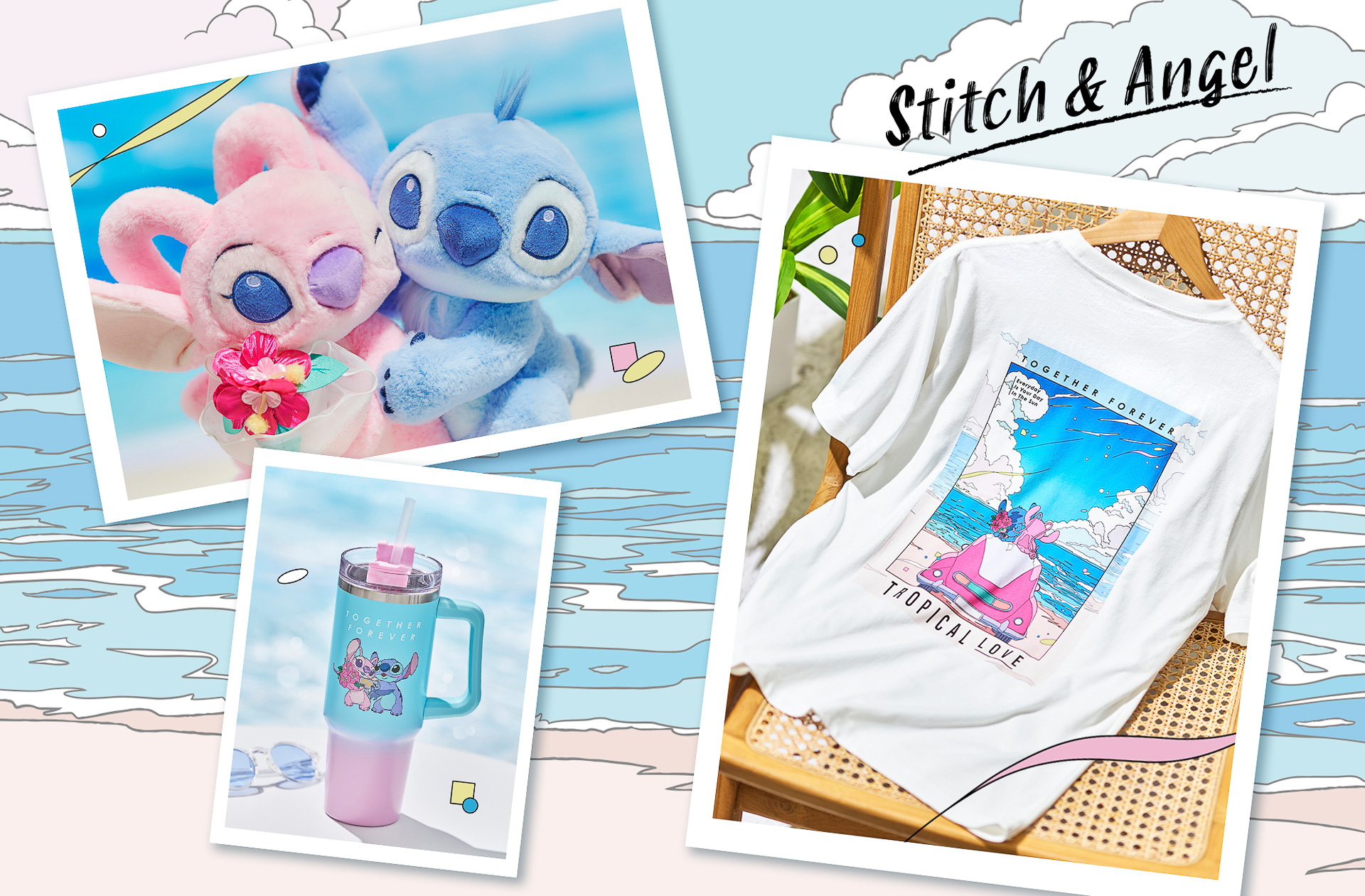 ディズニーストア、シティポップな「スティッチ＆エンジェル」新作。T