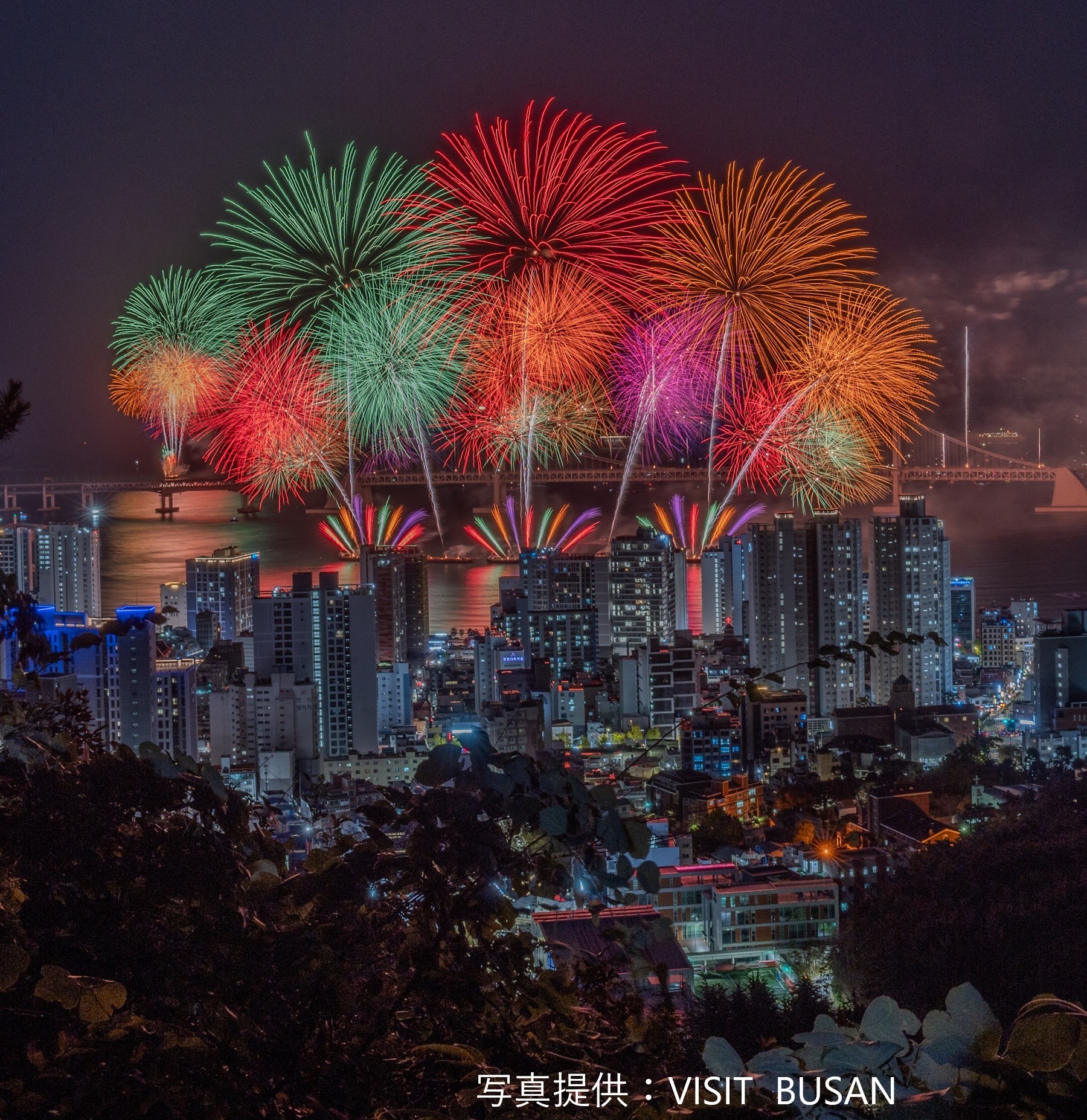 韓国最大級8万発の「釜山花火大会」観覧ツアー。関釜フェリー往復乗船