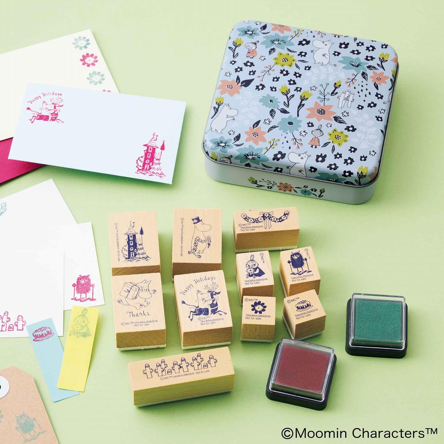 ムーミン」木製スタンプセットが付録、リンネル 12月号。組合わせ自在